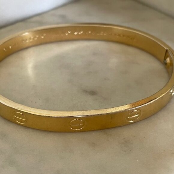 CHARLES REVSON Love Bracelet by Aldo Cipullo 1970 Gold Elecroplate - Picture 4 of 17